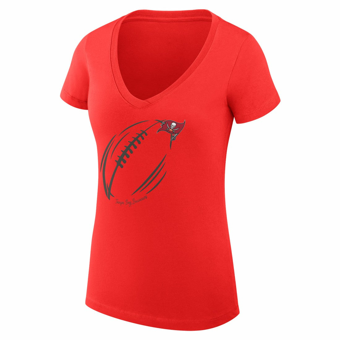 Tampa Bay Buccaneers G-III 4Her by Carl Banks Women's Super-Slim Fit Lightweight Subtle Football V-Neck T-Shirt Red | NFL