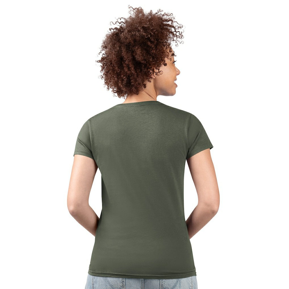 New York Jets G-III 4Her by Carl Banks Women's Super-Slim Fit Lightweight Subtle Football V-Neck T-Shirt Olive | NFL