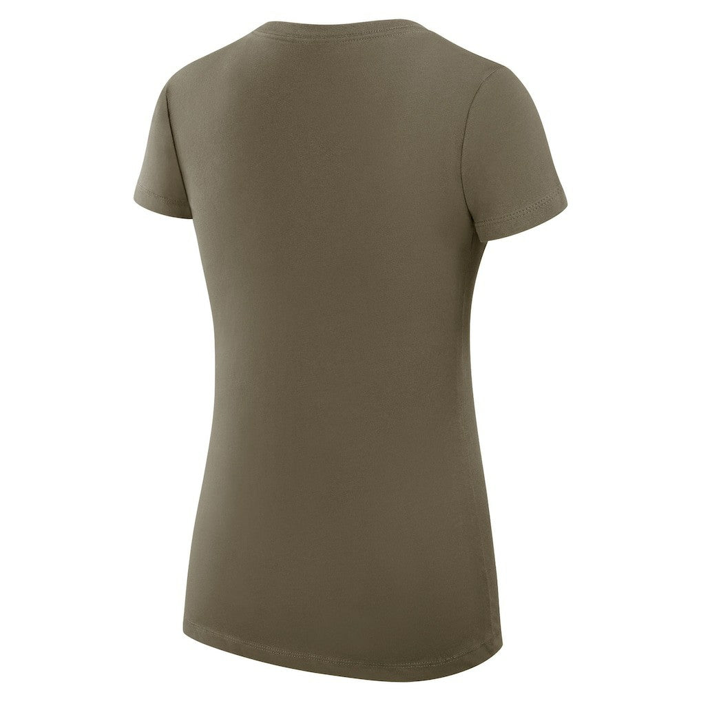 New York Jets G-III 4Her by Carl Banks Women's Super-Slim Fit Lightweight Subtle Football V-Neck T-Shirt Olive | NFL
