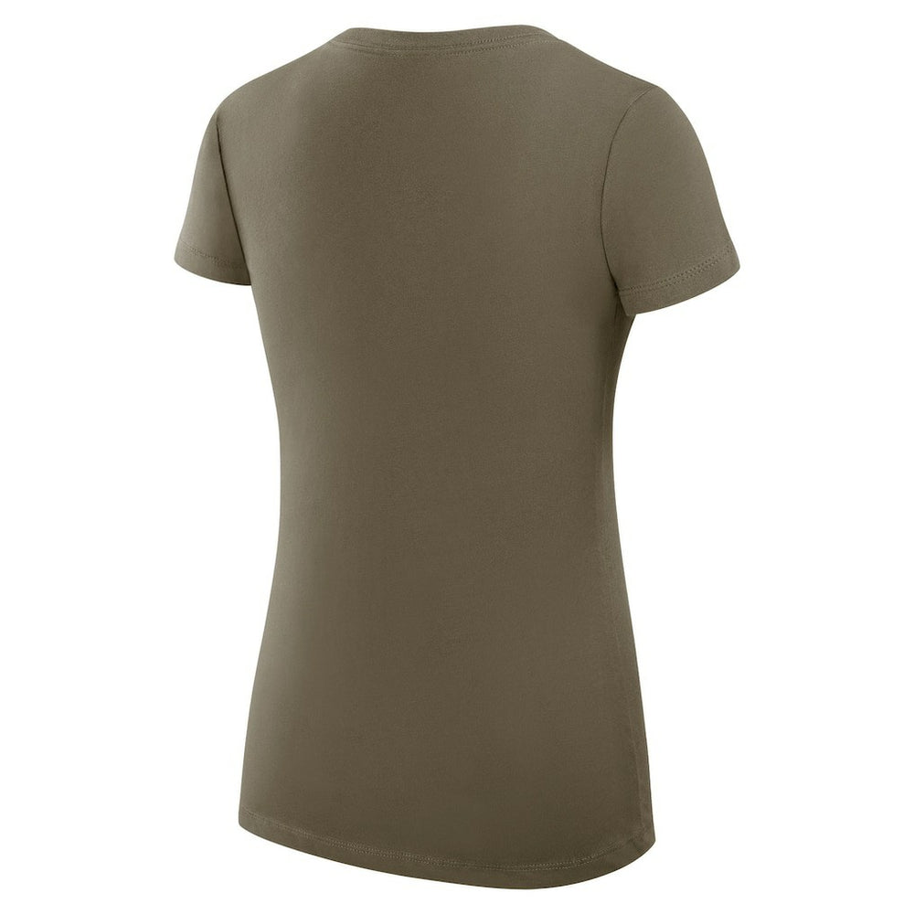 New York Jets G-III 4Her by Carl Banks Women's Super-Slim Fit Lightweight Subtle Football V-Neck T-Shirt Olive | NFL