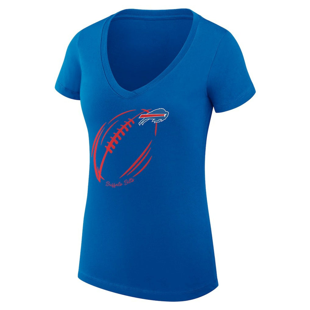 Buffalo Bills G-III 4Her by Carl Banks Women's Super-Slim Fit Lightweight Subtle Football V-Neck T-Shirt Royal | NFL