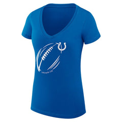 Indianapolis Colts G-III 4Her by Carl Banks Women's Super-Slim Fit Lightweight Subtle Football V-Neck T-Shirt Royal | NFL