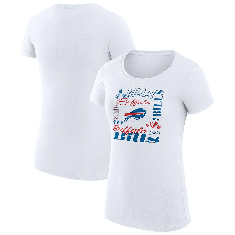 Buffalo Bills G-III 4Her by Carl Banks Women's Super-Slim Fit Lightweight Collage Team T-Shirt White | NFL