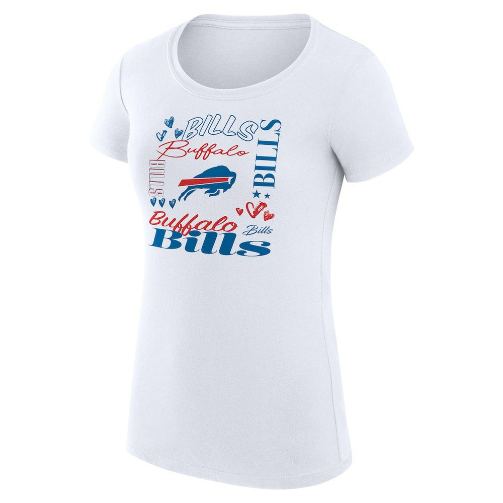 Buffalo Bills G-III 4Her by Carl Banks Women's Super-Slim Fit Lightweight Collage Team T-Shirt White | NFL