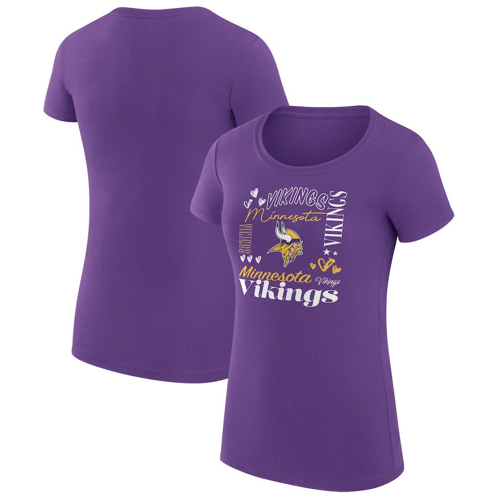 Minnesota Vikings G-III 4Her by Carl Banks Women's Super-Slim Fit Lightweight Collage Team T-Shirt Purple | NFL