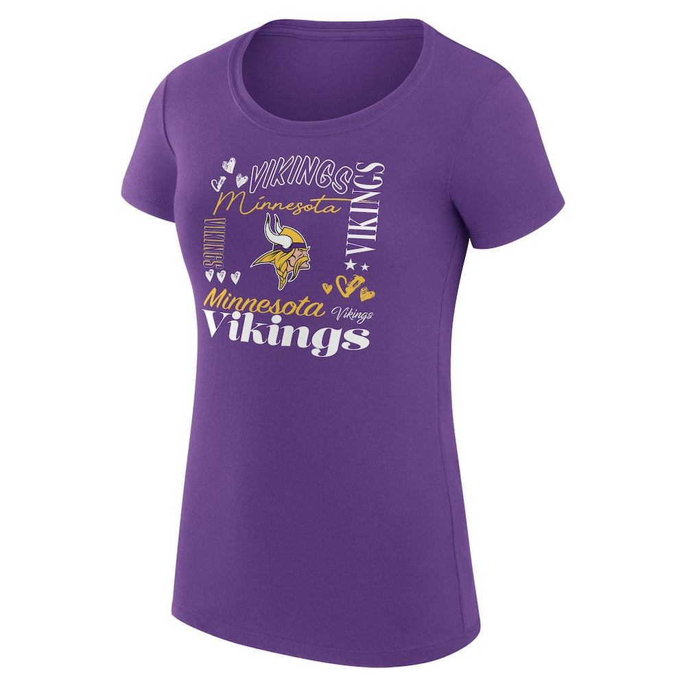 Minnesota Vikings G-III 4Her by Carl Banks Women's Super-Slim Fit Lightweight Collage Team T-Shirt Purple | NFL