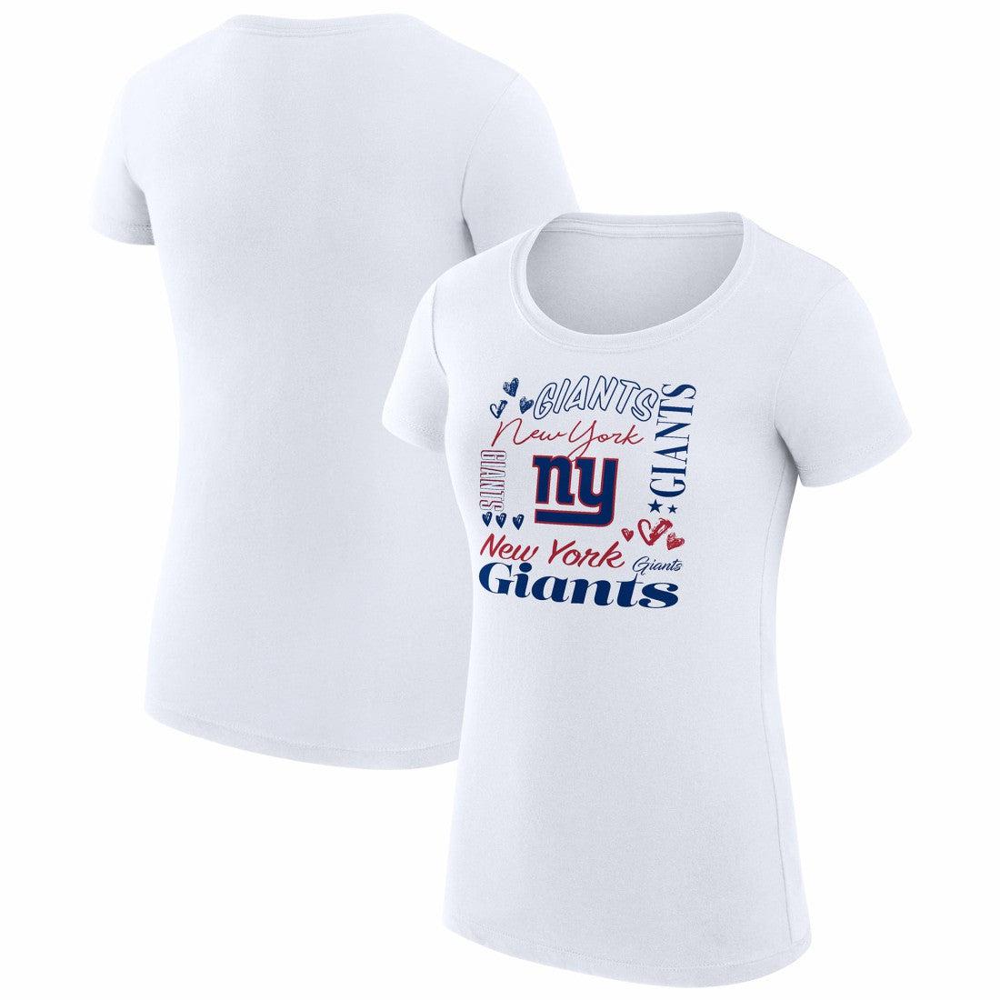 New York Giants G-III 4Her by Carl Banks Women's Super-Slim Fit Lightweight Collage Team T-Shirt White | NFL