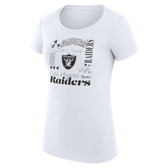 Las Vegas Raiders G-III 4Her by Carl Banks Women's Super-Slim Fit Lightweight Collage Team T-Shirt White | NFL