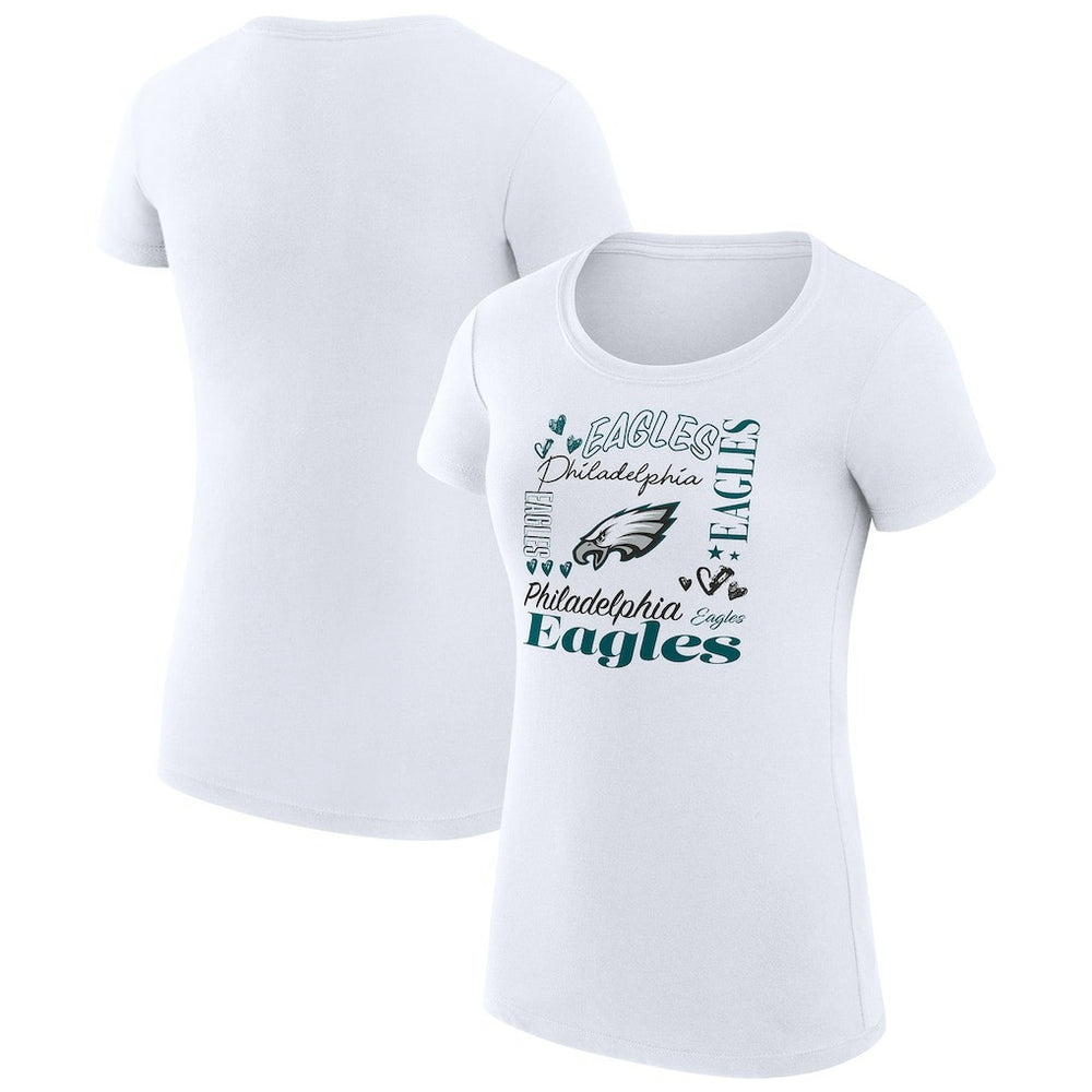 Philadelphia Eagles G-III 4Her by Carl Banks Women's Super-Slim Fit Lightweight Collage Team T-Shirt White | NFL