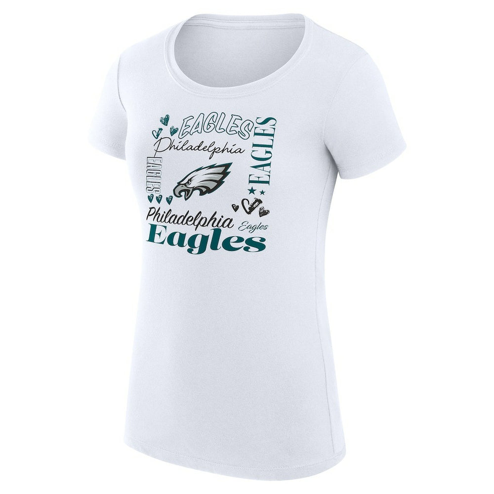 Philadelphia Eagles G-III 4Her by Carl Banks Women's Super-Slim Fit Lightweight Collage Team T-Shirt White | NFL