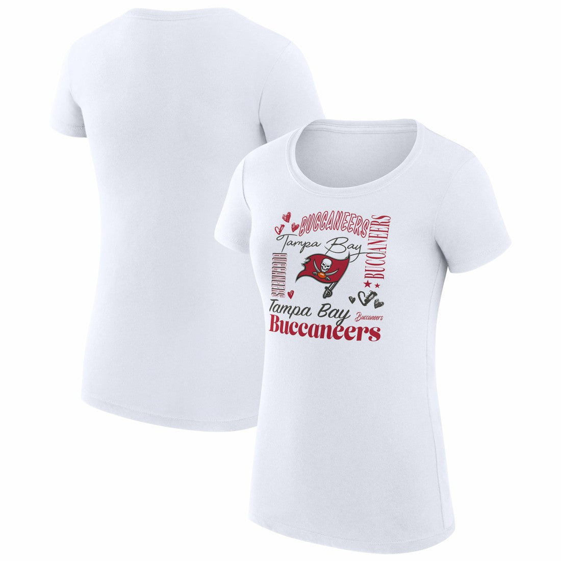 Tampa Bay Buccaneers G-III 4Her by Carl Banks Women's Super-Slim Fit Lightweight Collage Team T-Shirt White | NFL