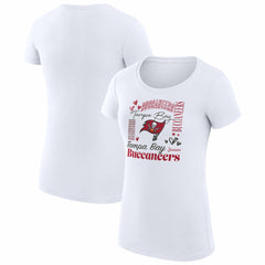 Tampa Bay Buccaneers G-III 4Her by Carl Banks Women's Super-Slim Fit Lightweight Collage Team T-Shirt White | NFL