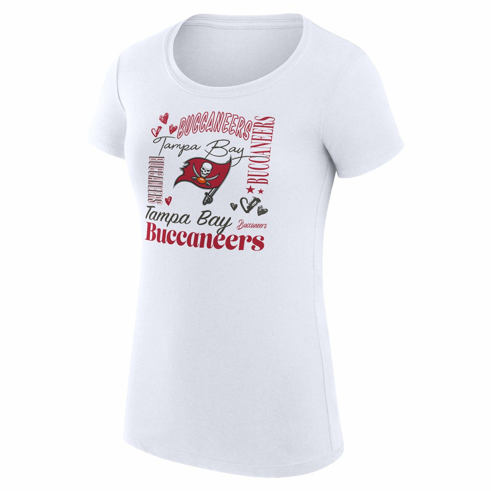 Tampa Bay Buccaneers G-III 4Her by Carl Banks Women's Super-Slim Fit Lightweight Collage Team T-Shirt White | NFL