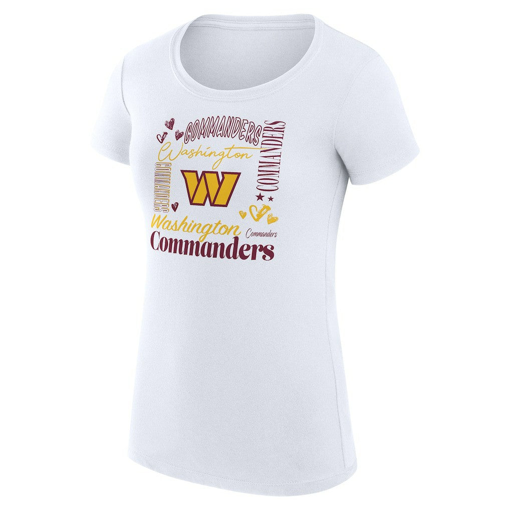 Washington Commanders G-III 4Her by Carl Banks Women's Super-Slim Fit Lightweight Collage Team T-Shirt White | NFL
