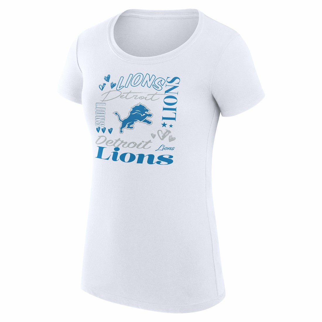 Detroit Lions G-III 4Her by Carl Banks Women's Super-Slim Fit Lightweight Collage Team T-Shirt White | NFL