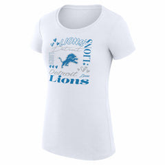 Detroit Lions G-III 4Her by Carl Banks Women's Super-Slim Fit Lightweight Collage Team T-Shirt White | NFL