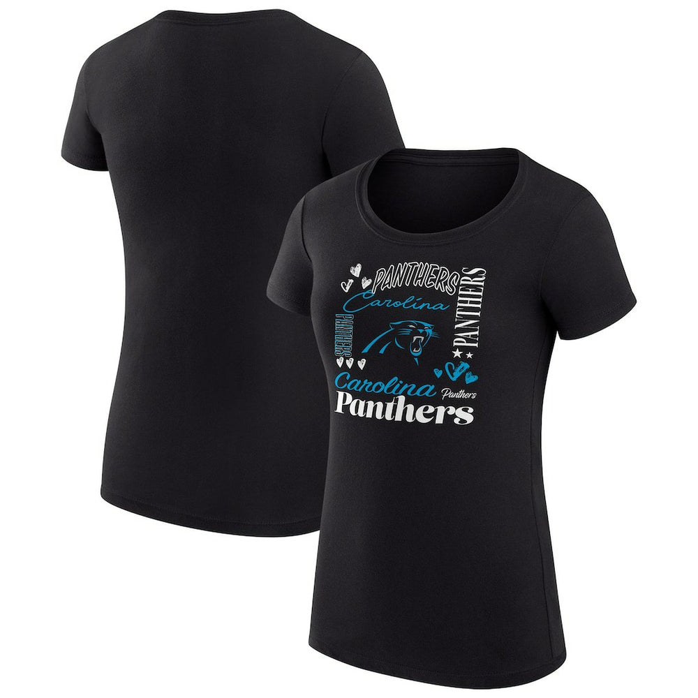 Carolina Panthers G-III 4Her by Carl Banks Women's Super-Slim Fit Lightweight Collage Team T-Shirt Black | NFL