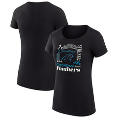 Carolina Panthers G-III 4Her by Carl Banks Women's Super-Slim Fit Lightweight Collage Team T-Shirt Black | NFL