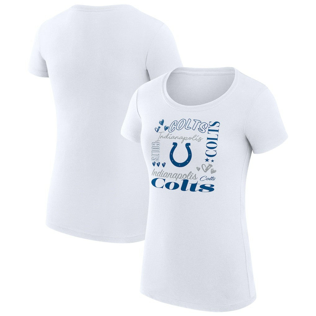 Indianapolis Colts G-III 4Her by Carl Banks Women's Super-Slim Fit Lightweight Collage Team T-Shirt White | NFL