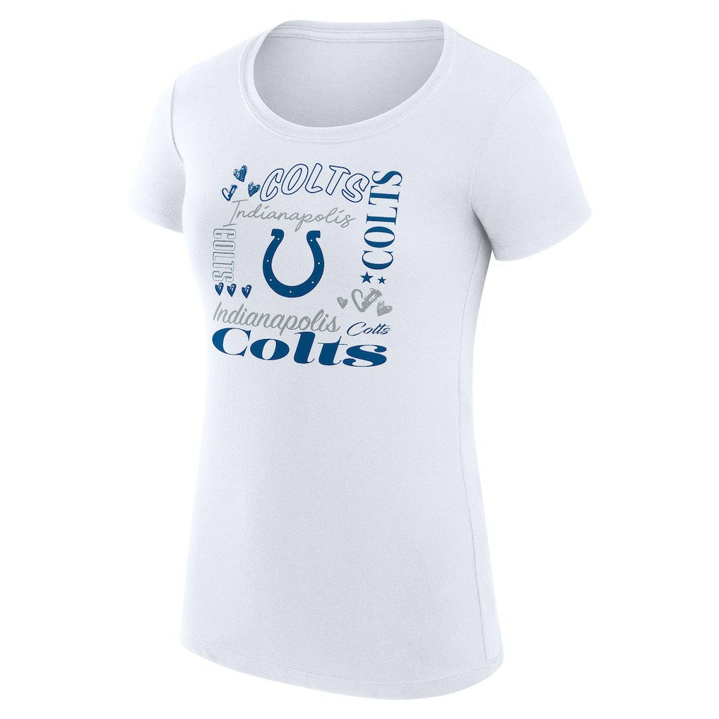 Indianapolis Colts G-III 4Her by Carl Banks Women's Super-Slim Fit Lightweight Collage Team T-Shirt White | NFL