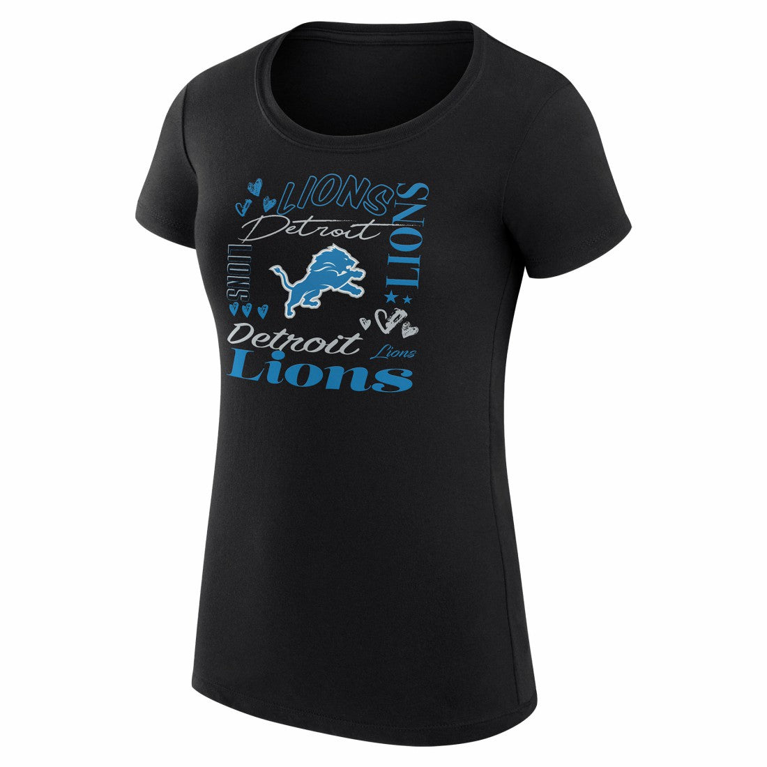 Detroit Lions G-III 4Her by Carl Banks Women's Super-Slim Fit Lightweight Collage Team T-Shirt Black | NFL