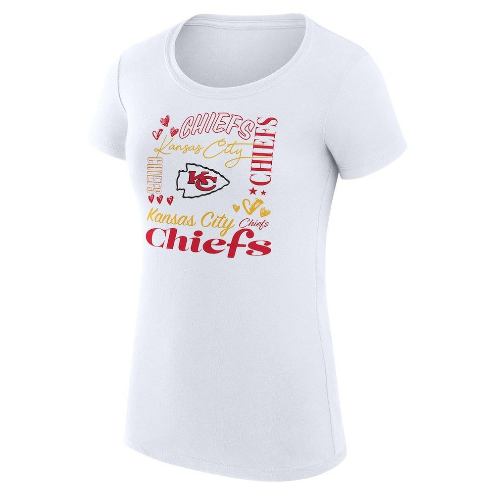 Kansas City Chiefs G-III 4Her by Carl Banks Women's Super-Slim Fit Lightweight Collage Team T-Shirt White | NFL