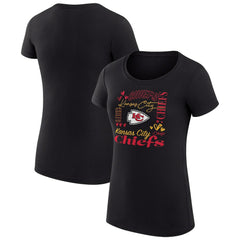 Kansas City Chiefs G-III 4Her by Carl Banks Women's Super-Slim Fit Lightweight Collage Team T-Shirt Black | NFL