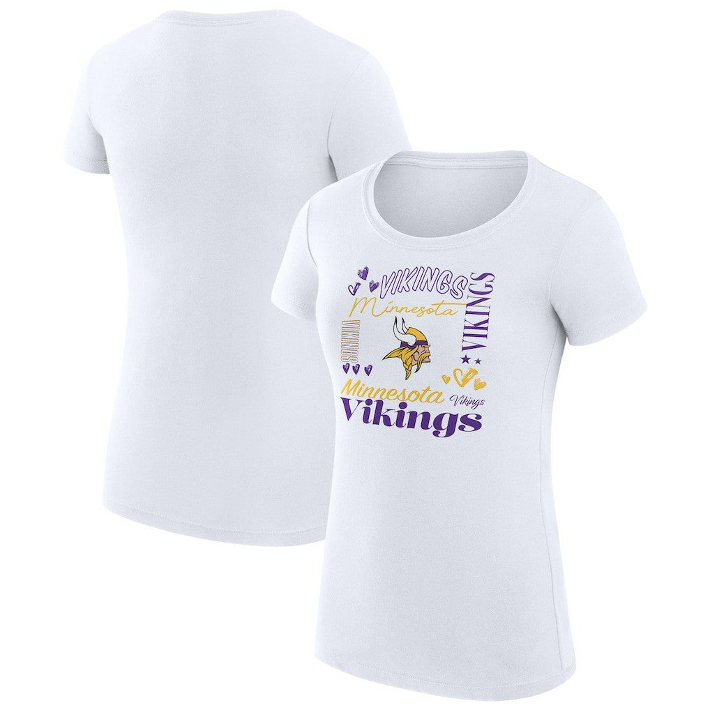 Minnesota Vikings G-III 4Her by Carl Banks Women's Super-Slim Fit Lightweight Collage Team T-Shirt White | NFL