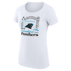 Carolina Panthers G-III 4Her by Carl Banks Women's Super-Slim Fit Lightweight Collage Team T-Shirt White | NFL