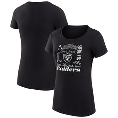 Las Vegas Raiders G-III 4Her by Carl Banks Women's Super-Slim Fit Lightweight Collage Team T-Shirt Black | NFL