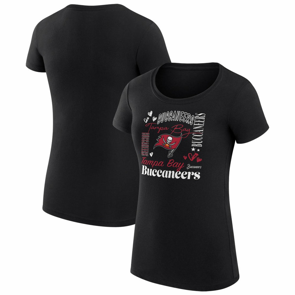 Tampa Bay Buccaneers G-III 4Her by Carl Banks Women's Super-Slim Fit Lightweight Collage Team T-Shirt Black | NFL