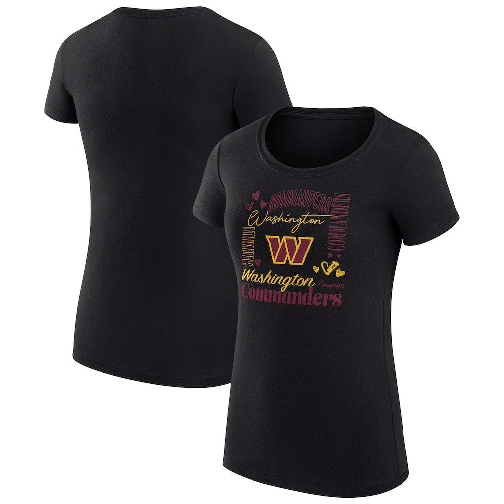 Washington Commanders G-III 4Her by Carl Banks Women's Super-Slim Fit Lightweight Collage Team T-Shirt Black | NFL