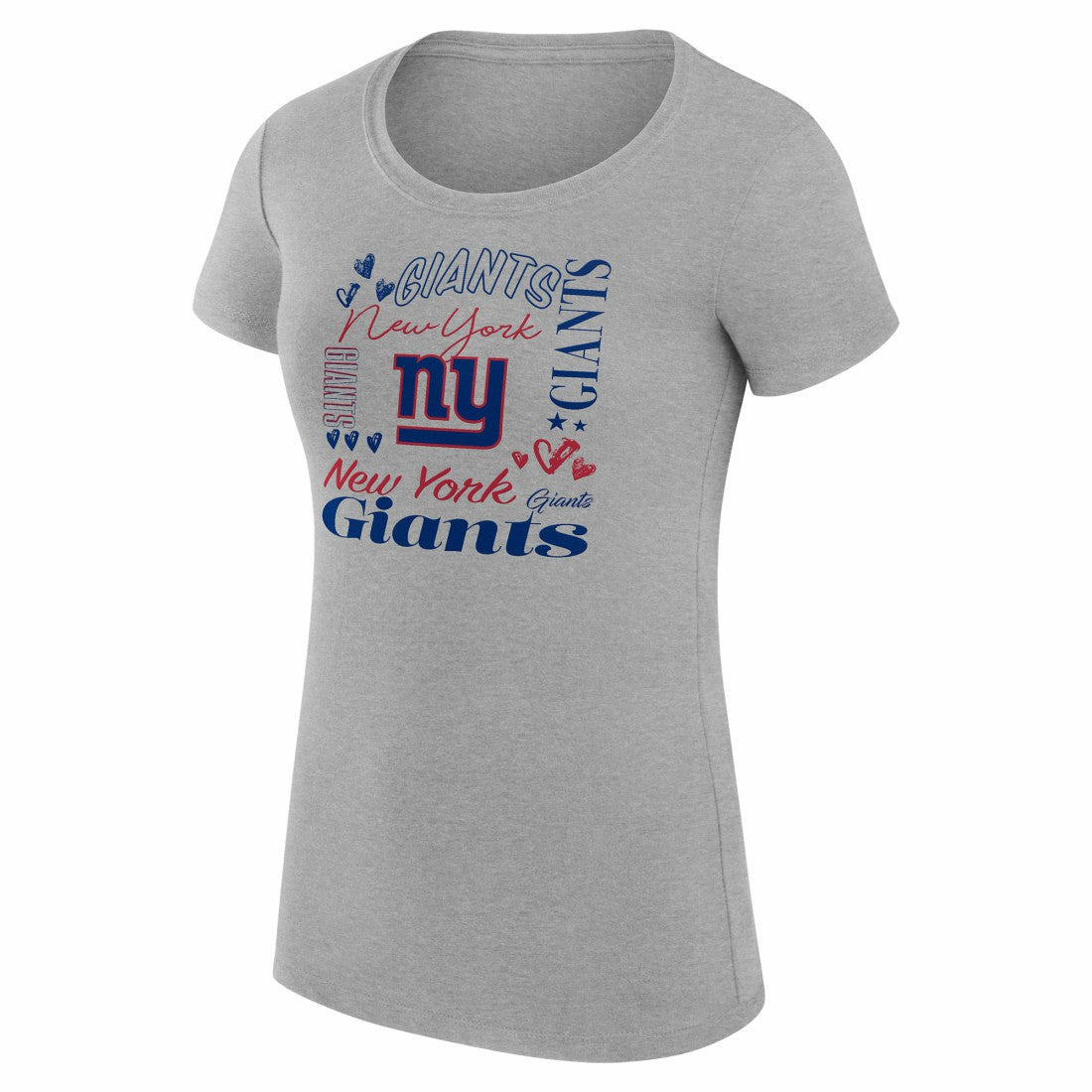New York Giants G-III 4Her by Carl Banks Women's Super-Slim Fit Lightweight Collage Team T-Shirt Heather Gray | NFL