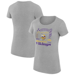 Minnesota Vikings G-III 4Her by Carl Banks Women's Super-Slim Fit Lightweight Collage Team T-Shirt Heather Gray | NFL