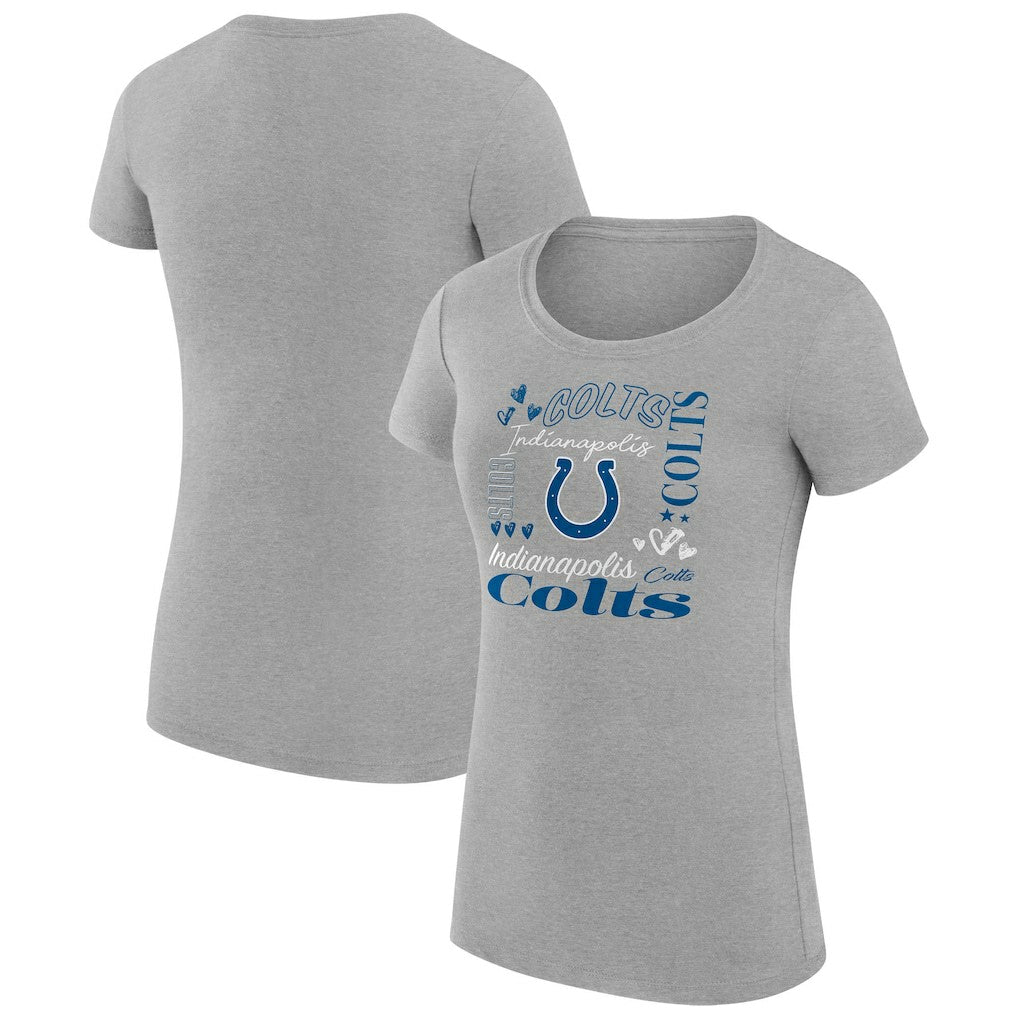Indianapolis Colts G-III 4Her by Carl Banks Women's Super-Slim Fit Lightweight Collage Team T-Shirt Heather Gray | NFL