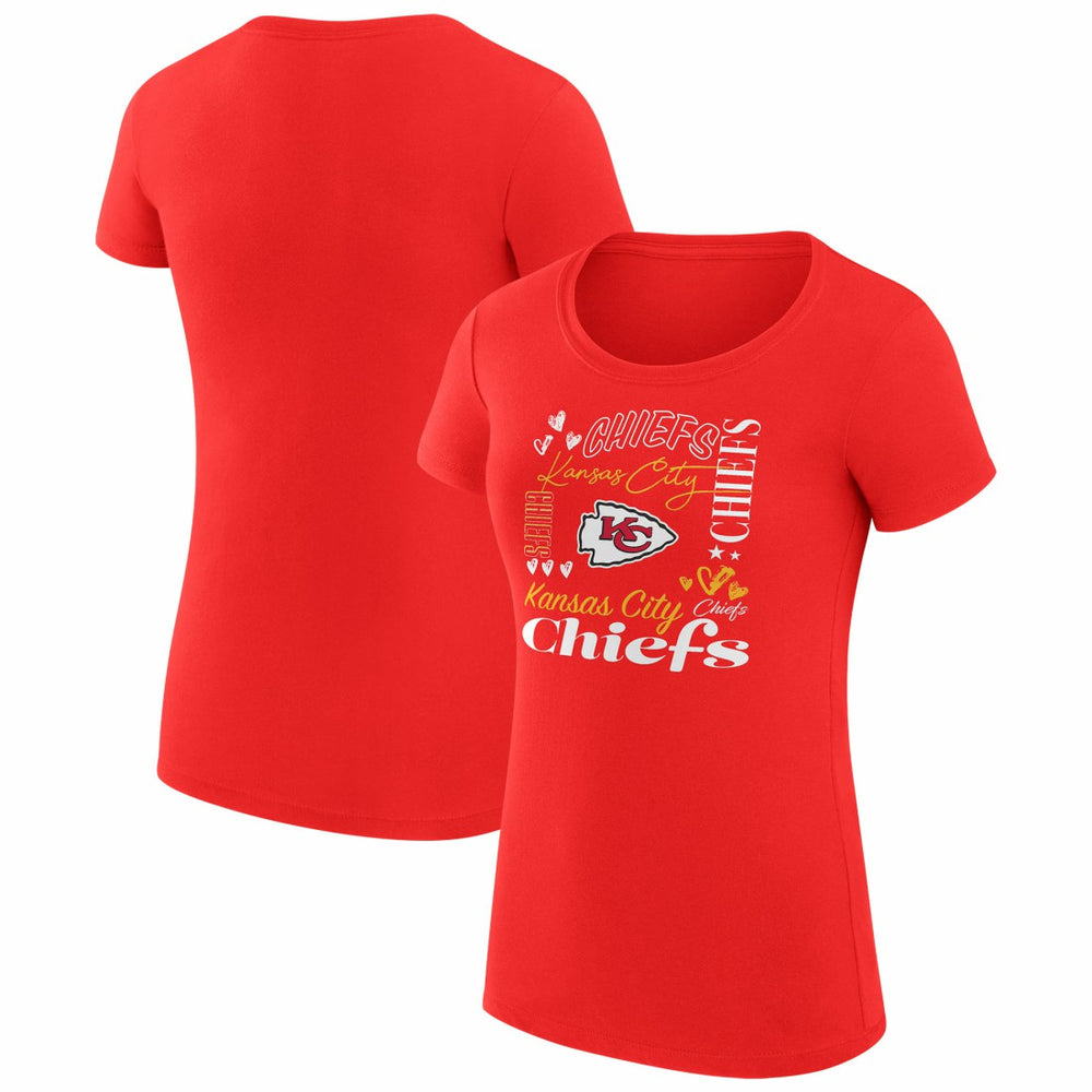 Kansas City Chiefs G-III 4Her by Carl Banks Women's Super-Slim Fit Lightweight Collage Team T-Shirt Red | NFL