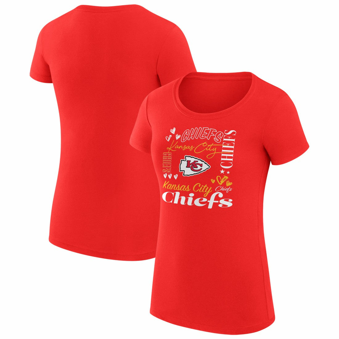 Kansas City Chiefs G-III 4Her by Carl Banks Women's Super-Slim Fit Lightweight Collage Team T-Shirt Red | NFL