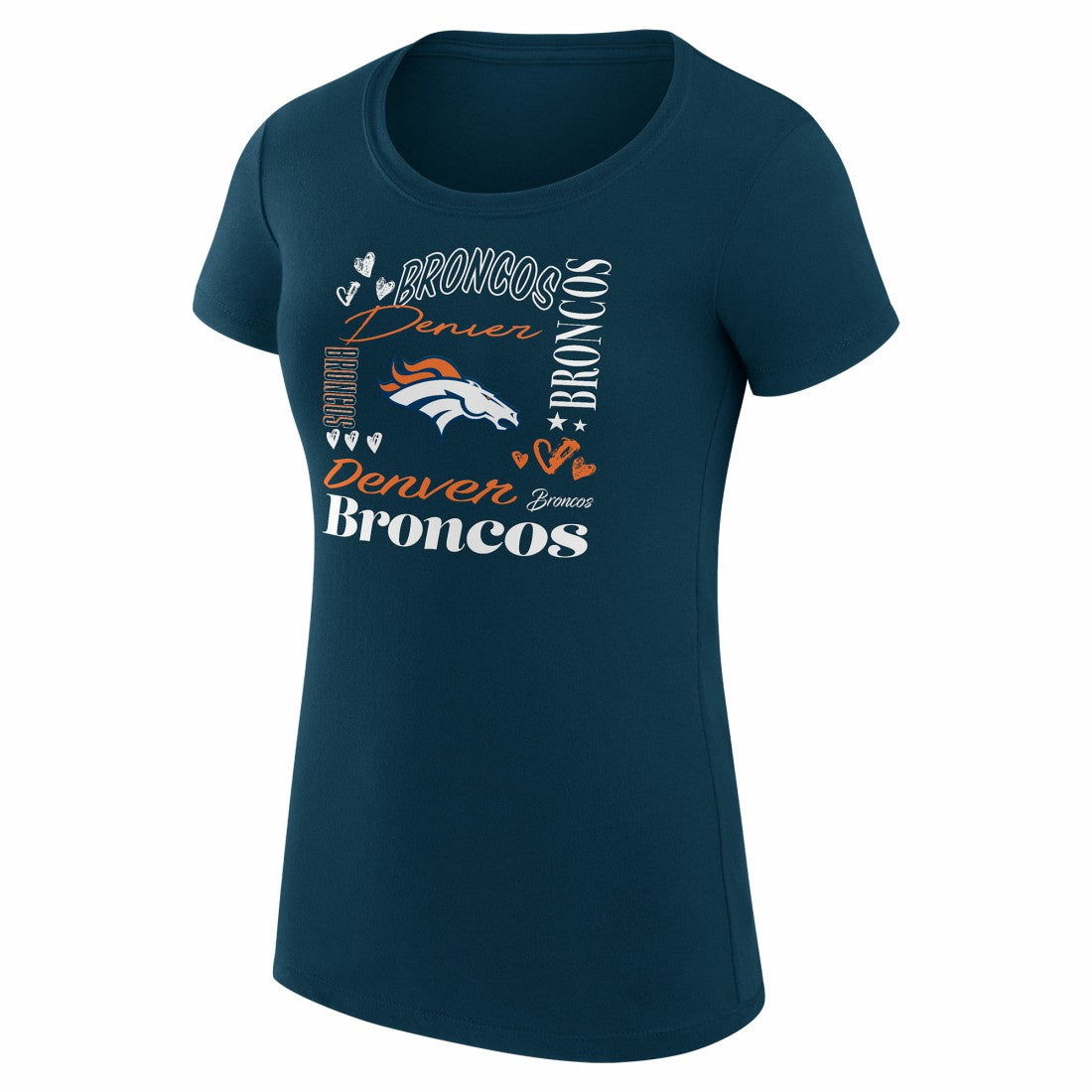 Denver Broncos G-III 4Her by Carl Banks Women's Super-Slim Fit Lightweight Collage Team T-Shirt Navy | NFL
