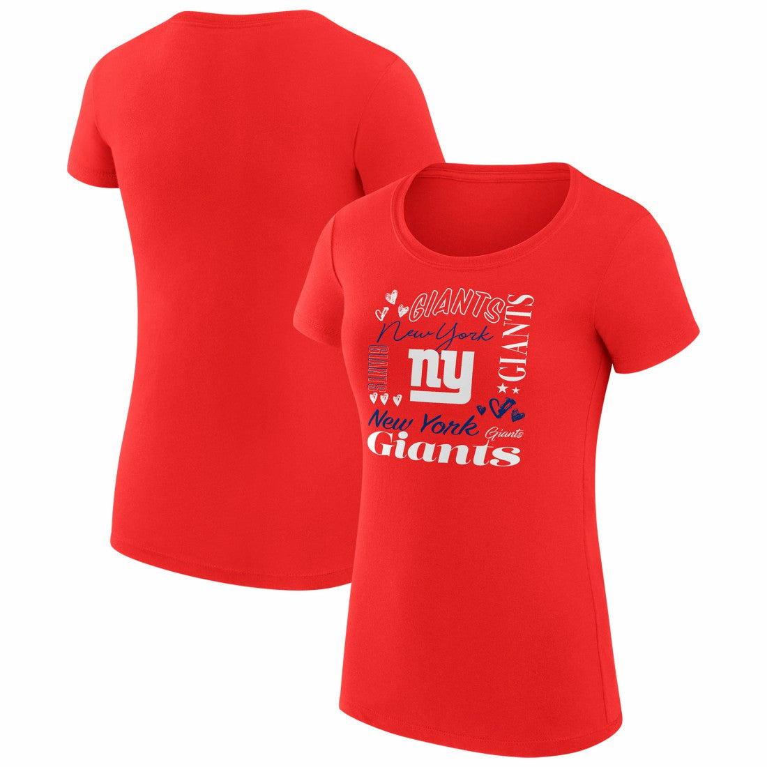 New York Giants G-III 4Her by Carl Banks Women's Super-Slim Fit Lightweight Collage Team T-Shirt Red | NFL
