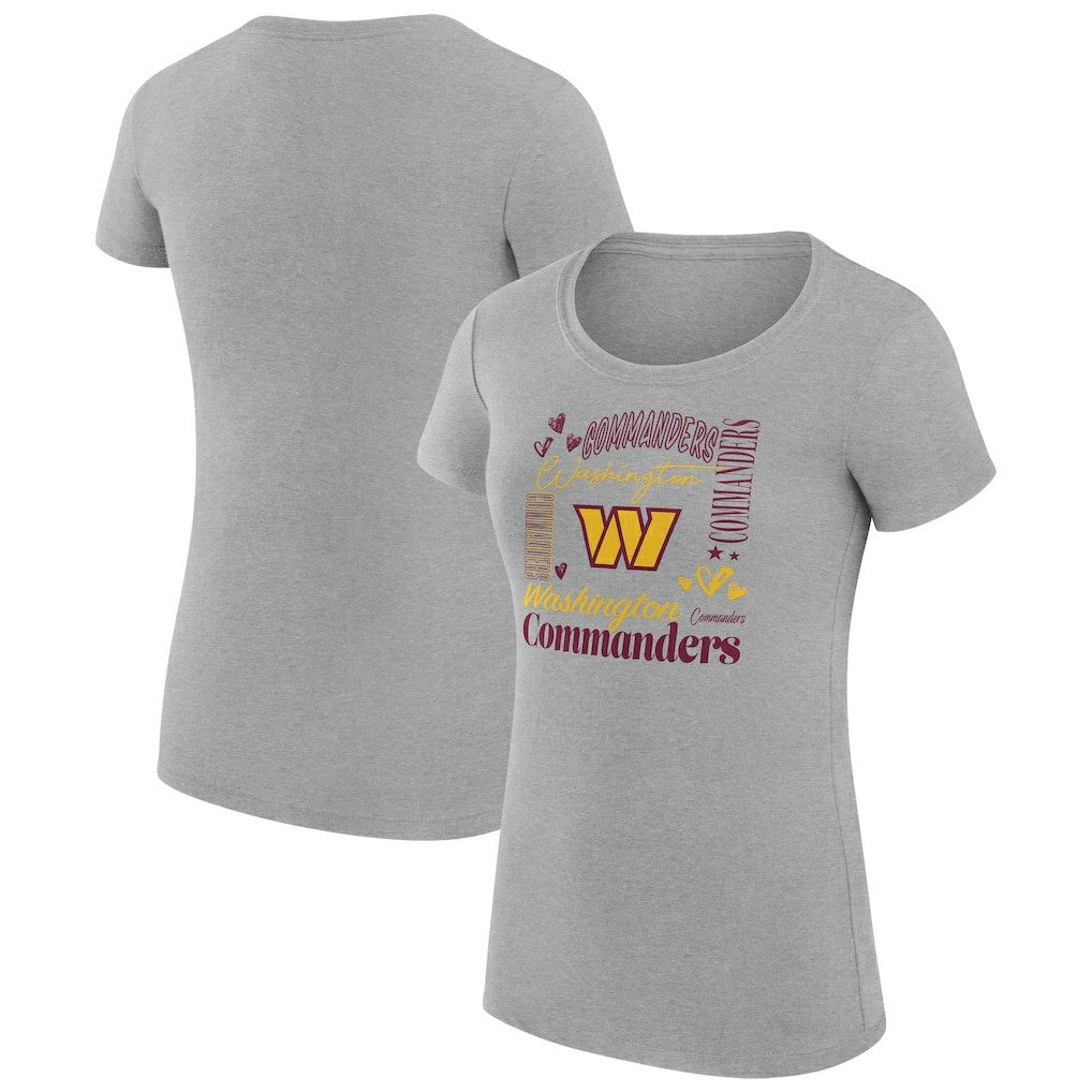 Washington Commanders G-III 4Her by Carl Banks Women's Super-Slim Fit Lightweight Collage Team T-Shirt Heather Gray | NFL