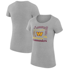 Washington Commanders G-III 4Her by Carl Banks Women's Super-Slim Fit Lightweight Collage Team T-Shirt Heather Gray | NFL