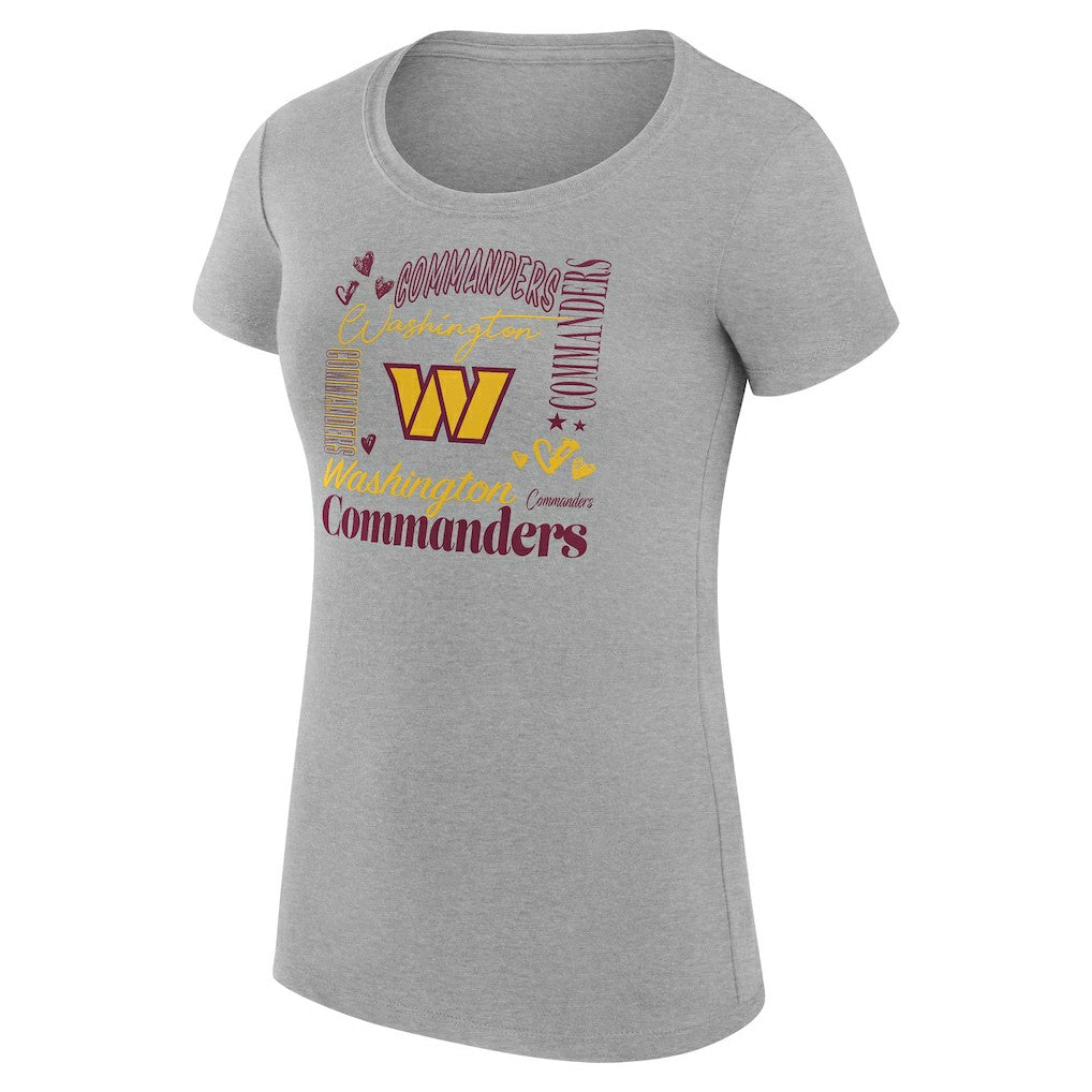 Washington Commanders G-III 4Her by Carl Banks Women's Super-Slim Fit Lightweight Collage Team T-Shirt Heather Gray | NFL