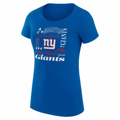 New York Giants G-III 4Her by Carl Banks Women's Super-Slim Fit Lightweight Collage Team T-Shirt Royal | NFL