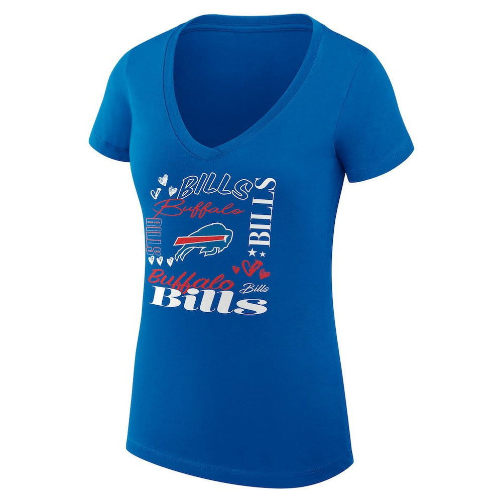 Buffalo Bills G-III 4Her by Carl Banks Women's Super-Slim Fit Lightweight Collage Team V-Neck T-Shirt Royal | NFL