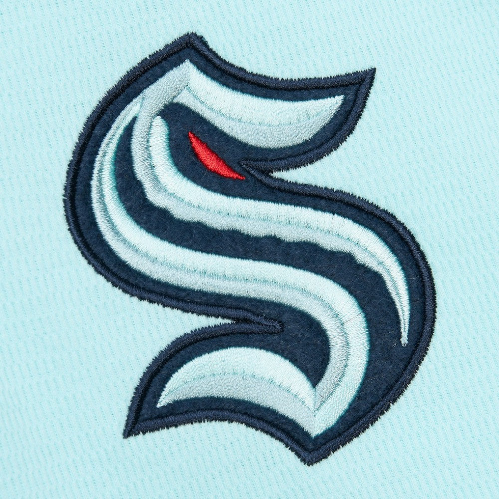 Seattle Kraken Mitchell & Ness Thermal Henley Long Sleeve T-Shirt - Light Blue - NHL