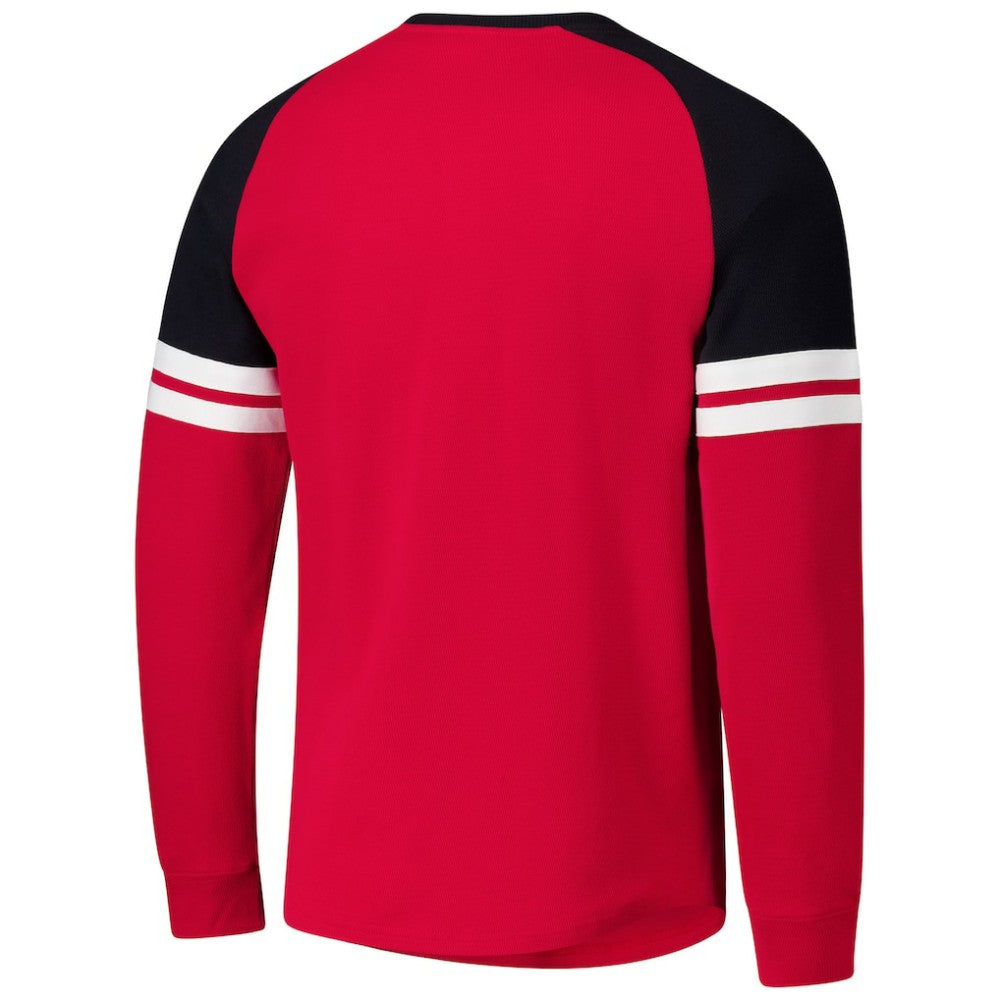 Chicago Blackhawks Mitchell & Ness Thermal Henley Long Sleeve T-Shirt - Red - NHL