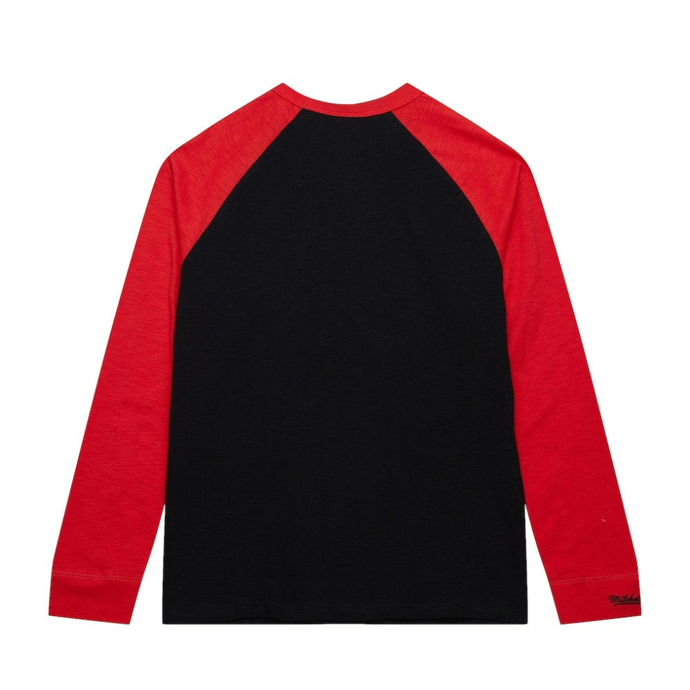 Carolina Hurricanes Mitchell & Ness Legendary Slub Raglan Long Sleeve T-Shirt - Black/Red - NHL