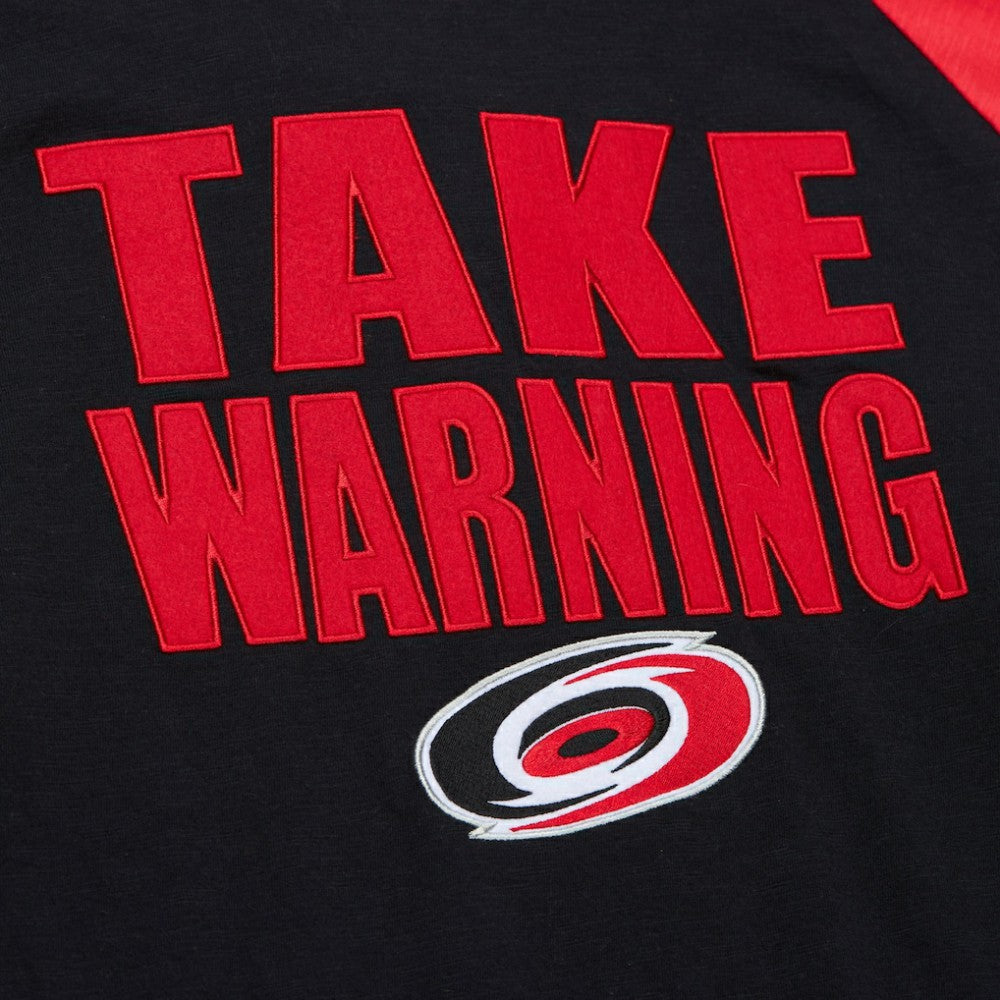 Carolina Hurricanes Mitchell & Ness Legendary Slub Raglan Long Sleeve T-Shirt - Black/Red - NHL