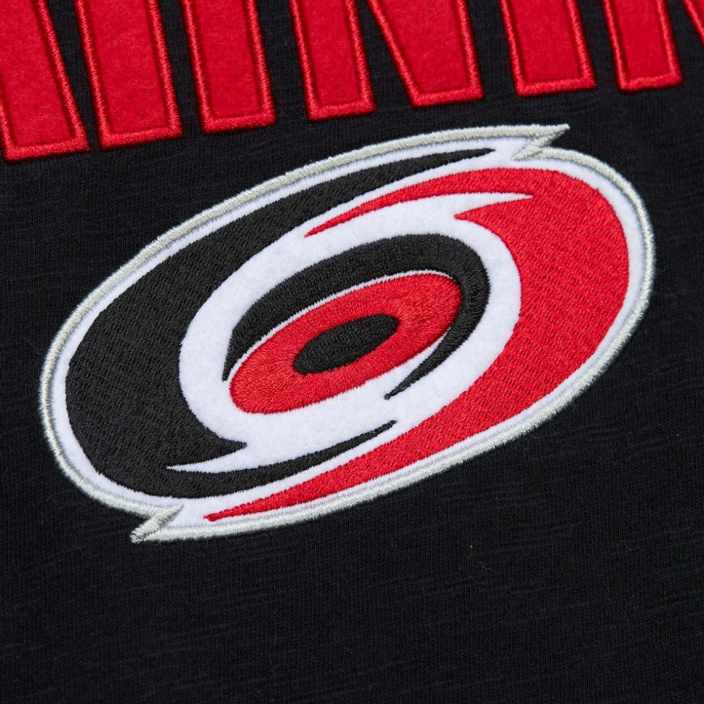Carolina Hurricanes Mitchell & Ness Legendary Slub Raglan Long Sleeve T-Shirt - Black/Red - NHL