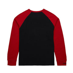 New Jersey Devils Mitchell & Ness Legendary Slub Raglan Long Sleeve T-Shirt - Black/Red - NHL